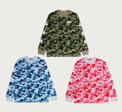 A BATHING APE ABC CAMO L/S TEE