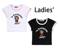 A BATHING APE Ladies' BABY LISA COLLEGE CROPPED TEE