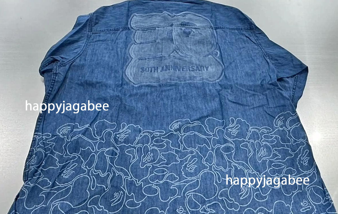A BATHING APE BAPE 30TH ANNIV. DENIM SHIRT ( RELAXED FIT