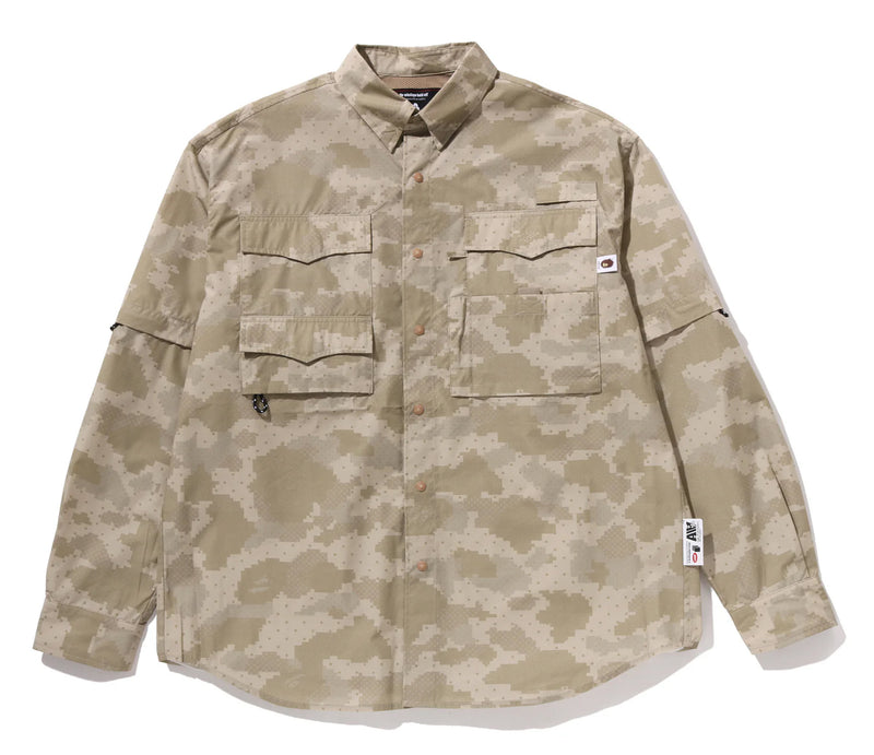 A BATHING APE BAPE BY KAZUKI KURAISHI DIGITAL COLOR CAMO LONG SLEEVES SHIRT