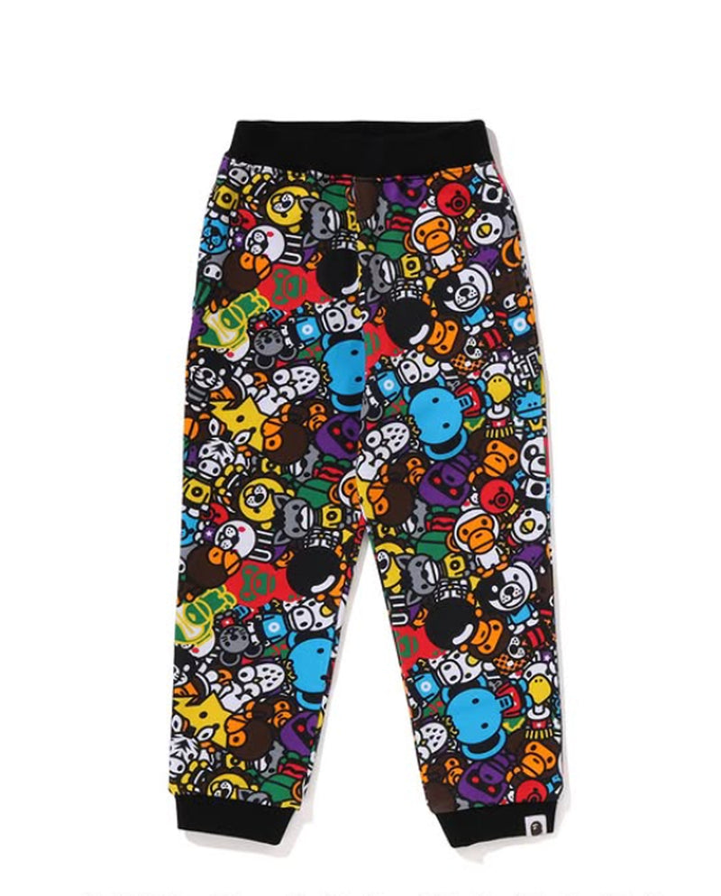 A BATHING APE BAPE KIDS MILO ALL SAFARI SWEAT PANTS
