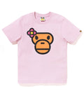 A BATHING APE Ladies' CRISTAL STONE LISA FACE TEE