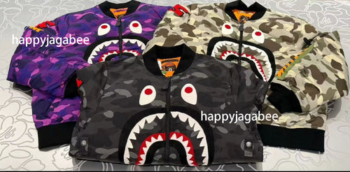 A BATHING APE COLOR CAMO SHARK MA-1 JACKET