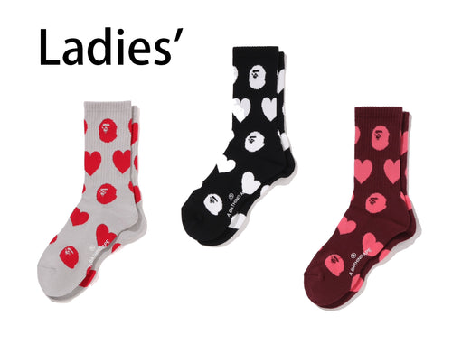 A BATHING APE Ladies' I LOVE BAPE MONOGRAM SOCKS