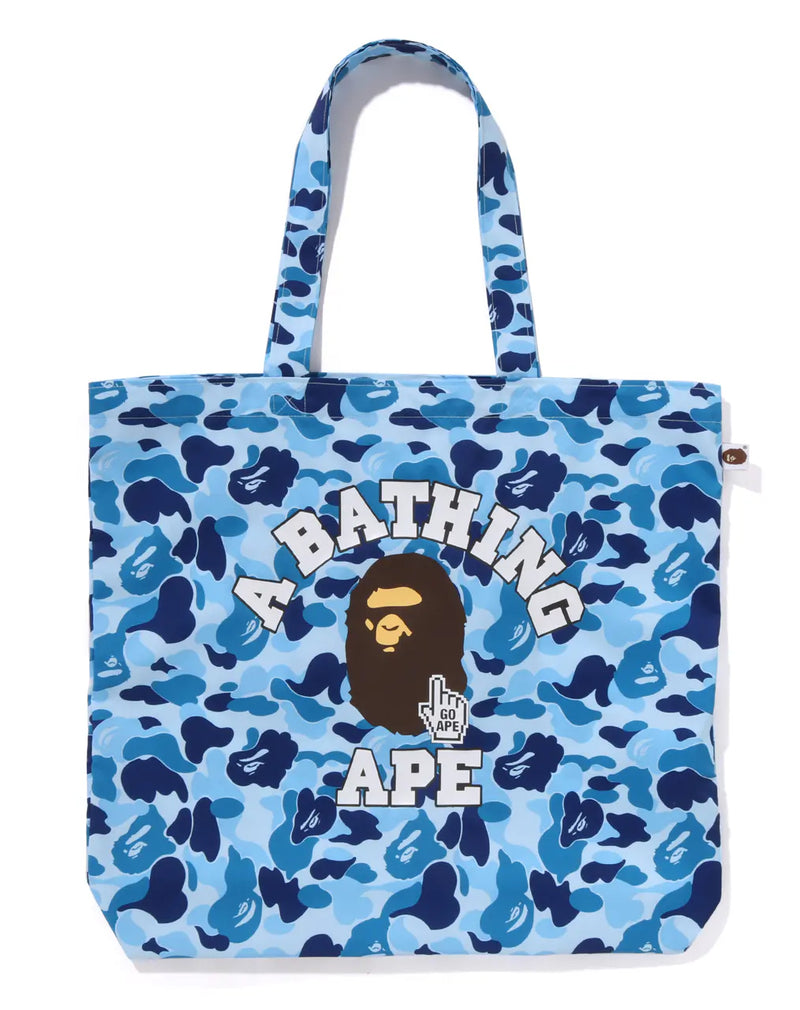 A BATHING APE BAPE CAMO GO APE POINTER COLLEGE TOTE BAG