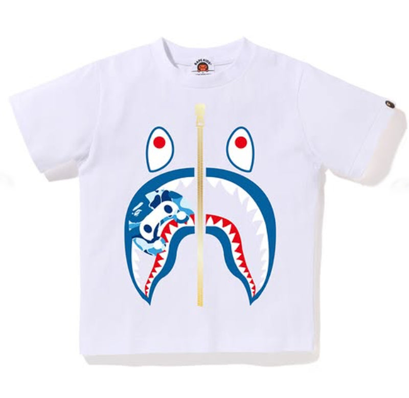 A BATHING APE BAPE KIDS ABC CAMO MILO SHARK TEE