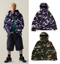 A BATHING APE GLITCH WOODLAND CAMO SHORT SNOWBOARD JACKET