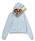A BATHING APE Ladies' MILO SHARK CROPPED FULL ZIP DOUBLE HOODIE