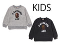 A BATHING APE BAPE KIDS COLLEGE RELAXED FIT CREWNECK SWEATSHIRT