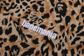 A BATHING APE WILD LEOPARD PATTERN RELAXED HALF ZIP SWEAT SHIRT