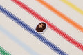 A BATHING APE GRADIENT RAINBOW STRIPE ONE POINT TEE