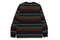A BATHING APE GRADIENT RAINBOW STRIPE ONE POINT REGULAR FIT L/S TEE - happyjagabee store