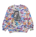 A BATHING APE Ladies' ART CAMO APE HEAD RELAXED FIT CREWNECK SWEAT SHIRT