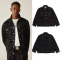 A BATHING APE CAMO FLOCKED DENIM JACKET