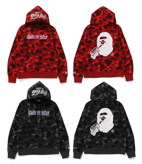 A BATHING APE BAPE x COCA-COLA COLOR CAMO APE HEAD PULLOVER HOODIE