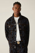 A BATHING APE CAMO FLOCKED DENIM JACKET