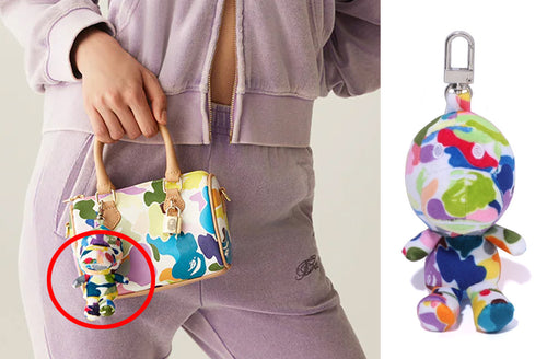 A BATHING APE Ladies' MULTI CAMO BABY MILO PLUSH DOLL KEYCHAIN