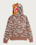 A BATHING APE Ladies' TIGER CAMO TIGER SHARK FULL ZIP HOODIE