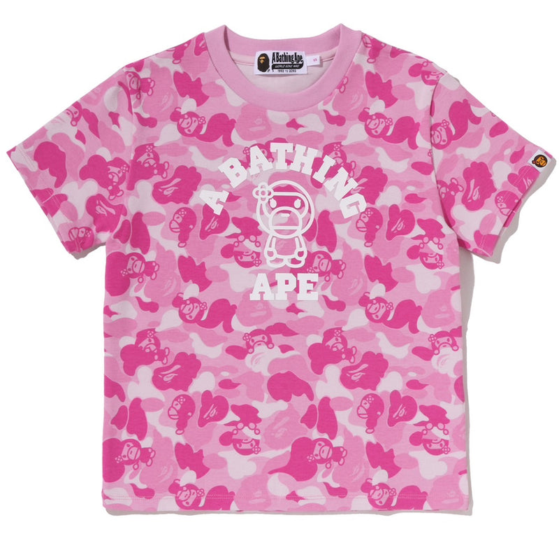 A BATHING APE Ladies' BABY LISA ABC CAMO COLLEGE MINI TEE