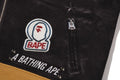 A BATHING APE BAPE KIDS LEATHER JACKET PRINT SHARK PULLOVER HOODIE