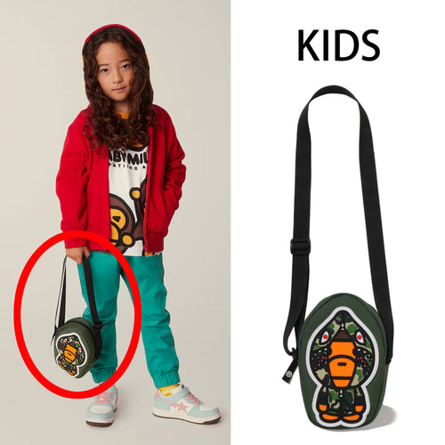 A BATHING APE BAPE KIDS ABC CAMO MILO SHARK SHOULDER BAG