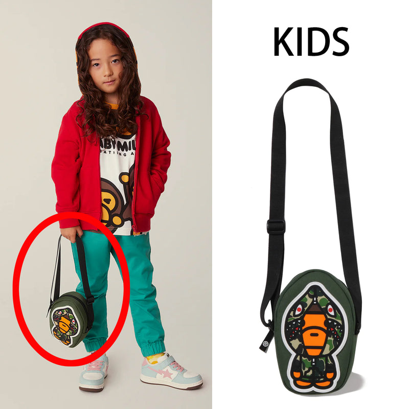 A BATHING APE BAPE KIDS ABC CAMO MILO SHARK SHOULDER BAG