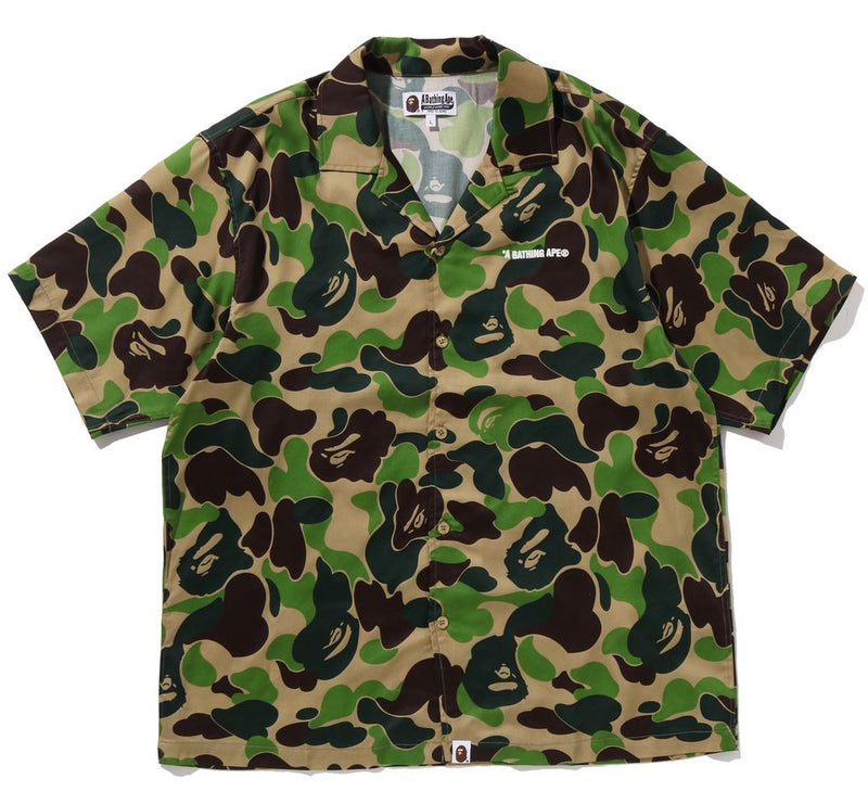 A BATHING APE ABC CAMO OPEN COLLAR SS SHIRTS