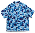 A BATHING APE ABC CAMO OPEN COLLAR SS SHIRTS