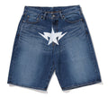 A BATHING APE TWIN STA RELAXED FIT DENIM SHORTS