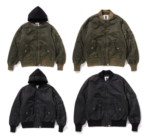 A BATHING APE NYLON MA-1 JACKET