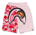 A BATHING APE BAPE KIDS ABC CAMO MILO SHARK SWEAT SHORTS
