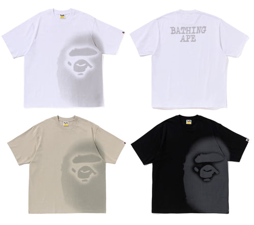 A BATHING APE SPRAY PRINT APE HEAD RELAXED FIT TEE #1