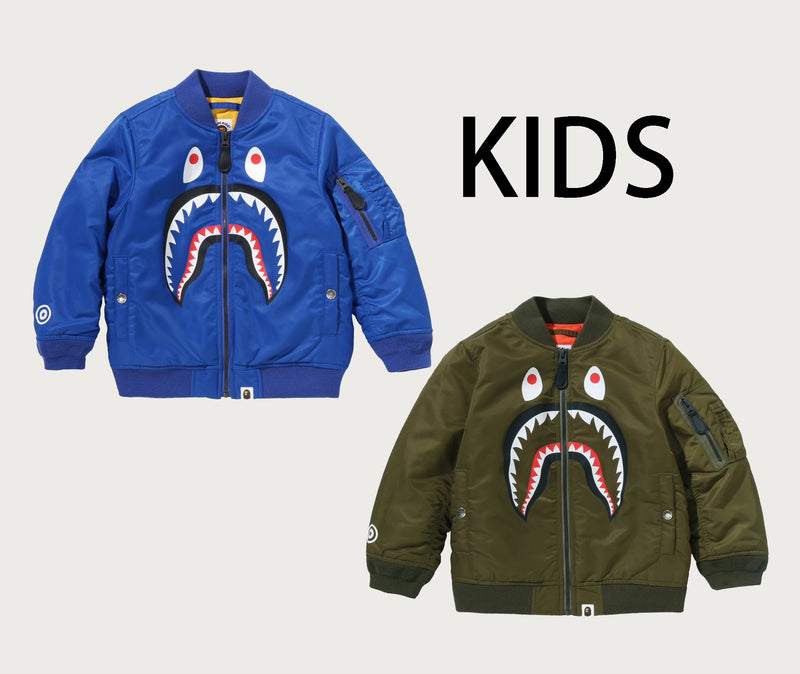 A BATHING APE BAPE KIDS SHARK MA-1 JACKET