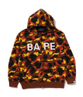 A BATHING APE 1ST CAMO BAPE LOGO RHINESTONE RELAXED FIT FULL ZIP HOODIE