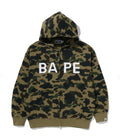 A BATHING APE 1ST CAMO BAPE LOGO RHINESTONE RELAXED FIT FULL ZIP HOODIE