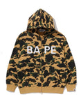 A BATHING APE 1ST CAMO BAPE LOGO RHINESTONE RELAXED FIT FULL ZIP HOODIE