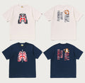 A BATHING APE PAISLEY PATTERN TIGER FACE TEE