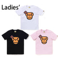 A BATHING APE Ladies' CRISTAL STONE LISA FACE TEE