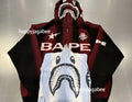 A BATHING APE HAND DRAW FOOTBALL SHARK RELAXED FIT FULL ZIP HOODIE