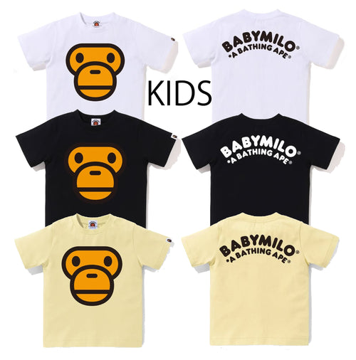 A BATHING APE BAPE KIDS MILO FACE TEE