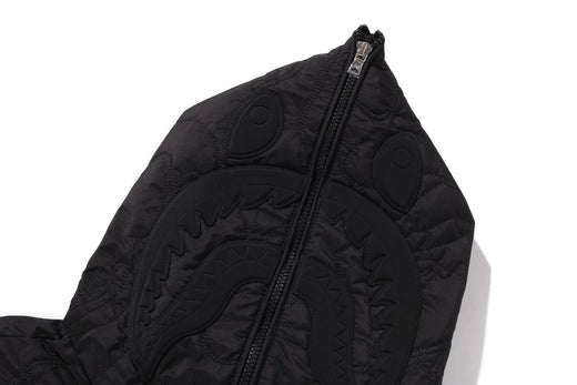A BATHING APE LINE CAMO QUILTED NYLON SHARK FULL ZIP HOODIE
