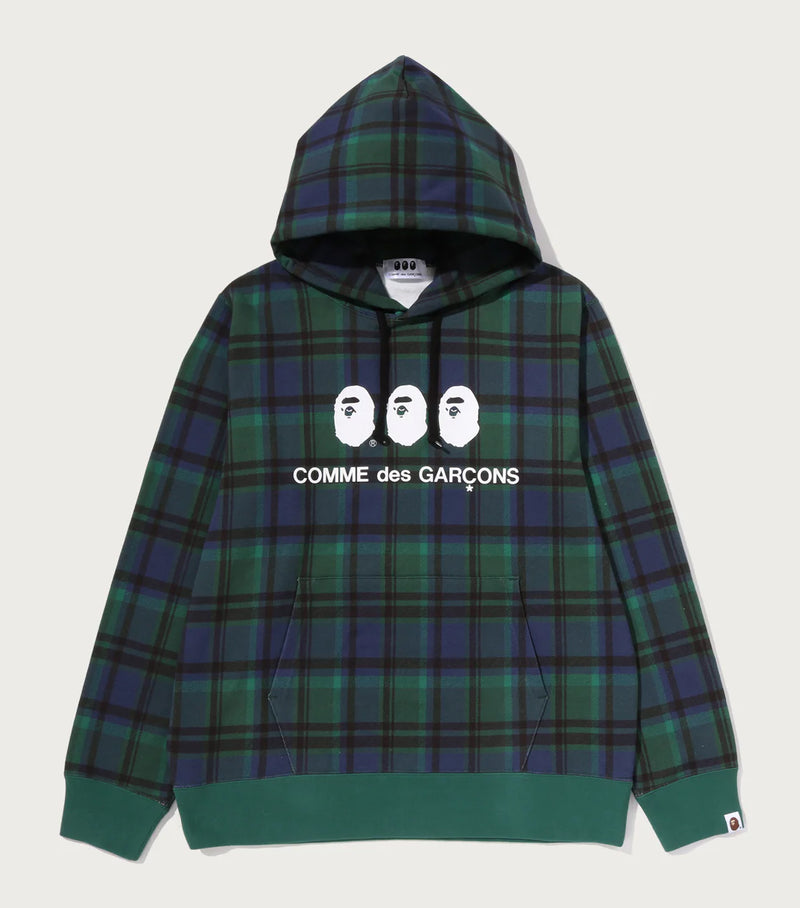 A BATHING APE BAPE x COMME des GARCONS CDG OSAKA Limited BAPE CHECK PULLOVER HOODIE