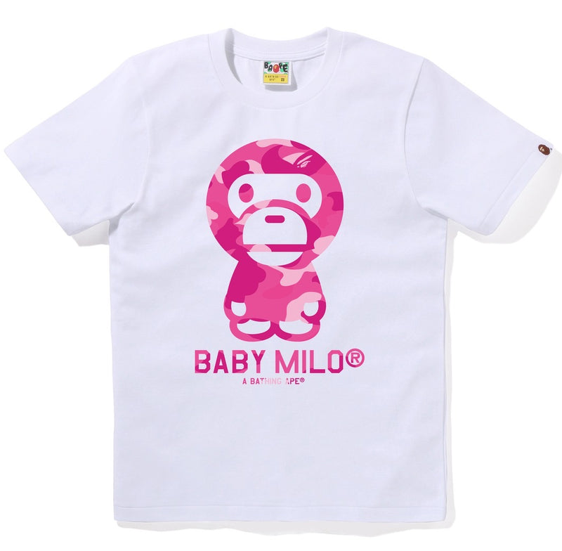 A BATHING APE Ladies' COLOR CAMO BABY MILO TEE