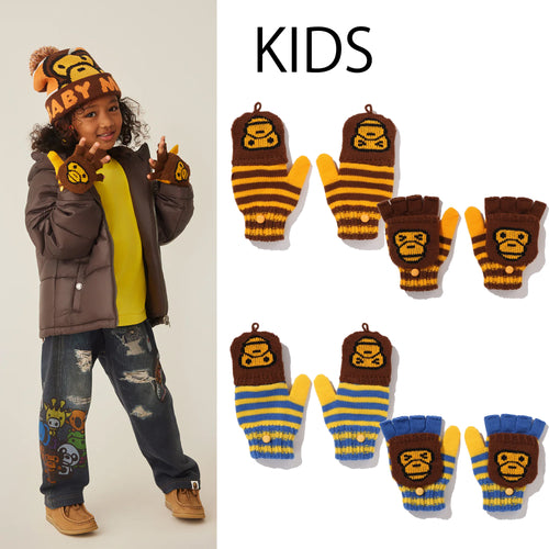 A BATHING APE BAPE KIDS BABY MILO KNIT GLOVES