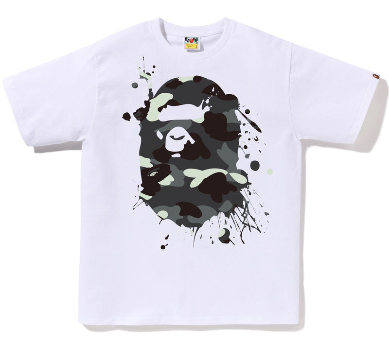 A BATHING APE CITY CAMO PAINTING APE HEAD TEE