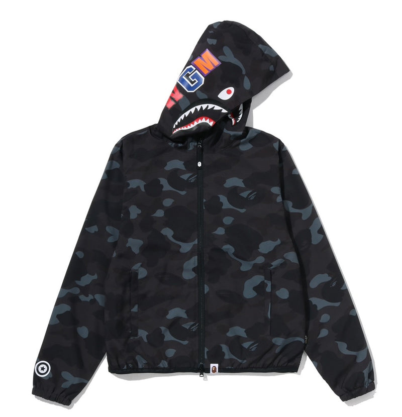 A BATHING APE Ladies' COLOR CAMO SHARK HOODIE JACKET