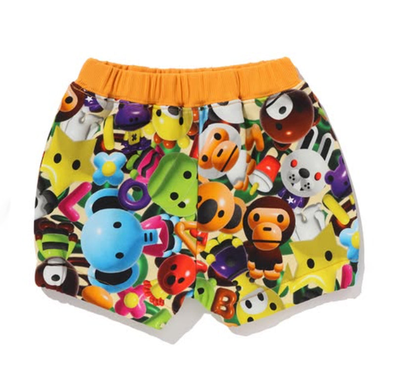 A BATHING APE BAPE KIDS 3D MILO ALL FRIENDS BABY SHORTS
