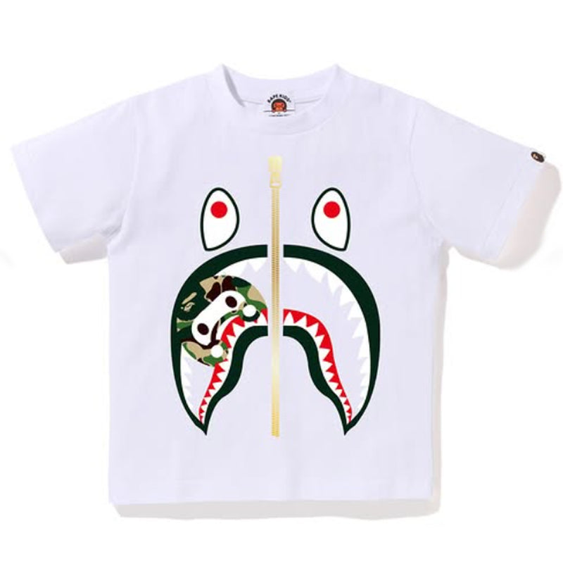 A BATHING APE BAPE KIDS ABC CAMO MILO SHARK TEE