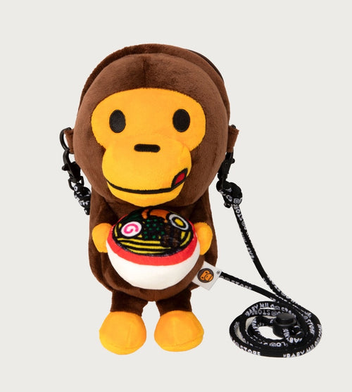 A BATHING APE BABY MILO STORE BABY MILO RAMEN PLUSH DOLL MOBILE PHONE BAG