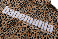 A BATHING APE WILD LEOPARD PATTERN RELAXED HALF ZIP SWEAT SHIRT